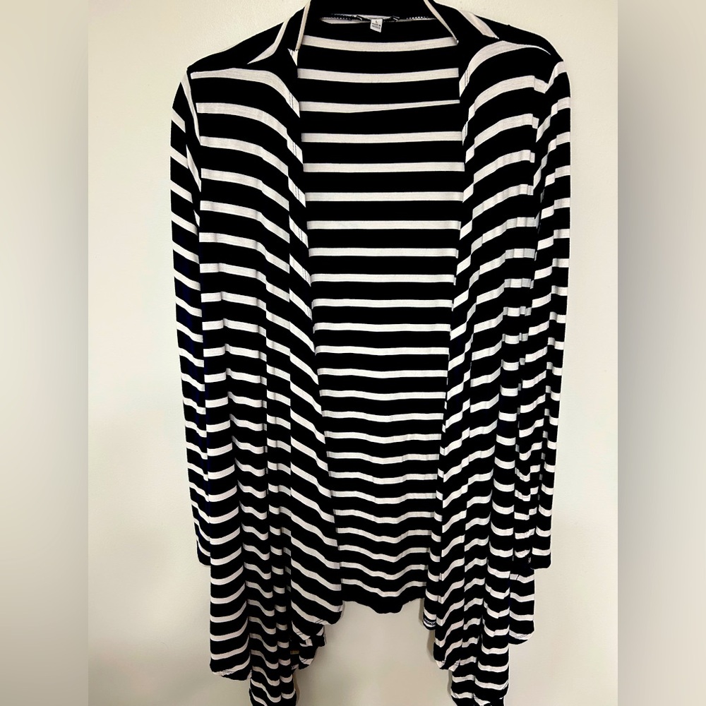 White Birch Navy and White Striped Top